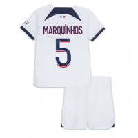 Maglie da calcio Paris Saint-Germain Marquinhos #5 Seconda Maglia Bambino 2023-24 Manica Corta (+ Pantaloni corti)